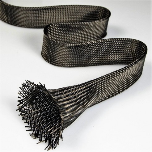 Malha de carbono tubular de 19 mm e 362 g/m2