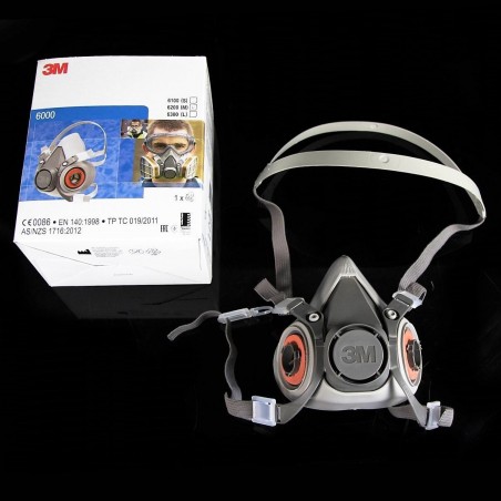 Masque De Protection Ronan Avec Filtres - Anti-poussière, Gaz, Vapeurs - Lunettes Incluses, Certifié CE A1P2