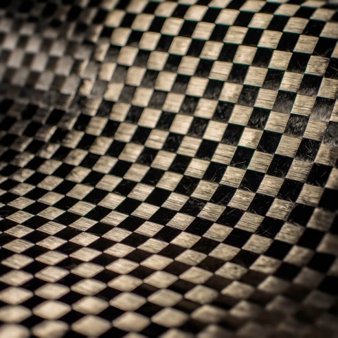 160 g/m2 Spread Tow Plain Gold Carbon Fabric, 100 cm wide