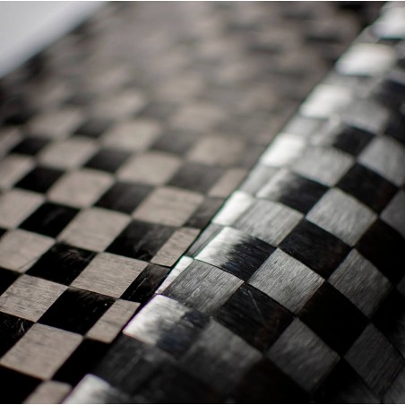 160 g/m2 Spread Tow Alu2 Plain Carbon Fabric (aluminium effect), 100 cm wide