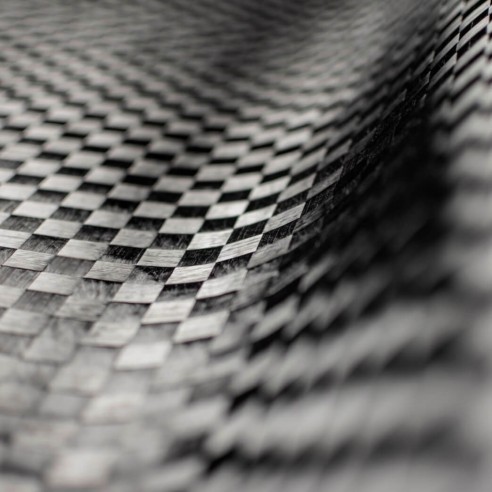 160 g/m2 Spread Tow Alu2 Plain Carbon Fabric (aluminium effect), 100 cm wide