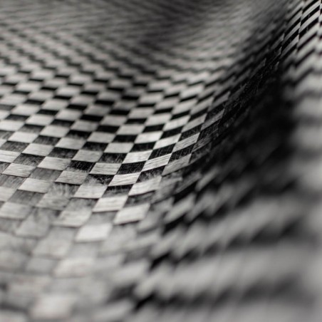 160 g/m2 Spread Tow Alu2 Plain Carbon Fabric (aluminium effect), 100 cm wide