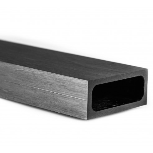 Tubo de Carbono Rectangular 50 x 20 mm, espesor 2,5 mm