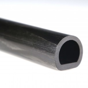 Tube en D en fibre de carbone, ext. ∅ 29,9 mm, int. ∅ 26,1 mm, 22 mm (longueur 1000 mm)