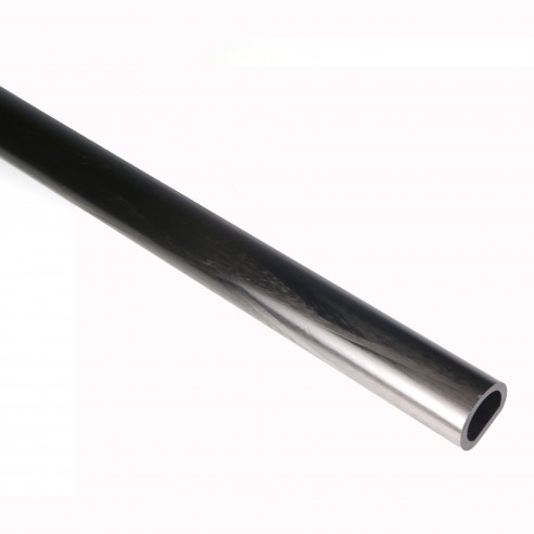 D-förmiges Kohlefaserrohr, ∅ ext. 29,9 mm, ∅ int. 26,1 mm, 22 mm (1000 mm Länge)