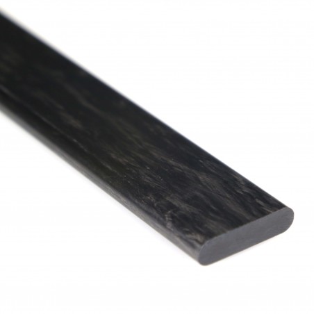 Fita de fibra de carbono com bordas arredondadas 25 x 6 mm, R. 3 mm (comprimento 1000 mm)