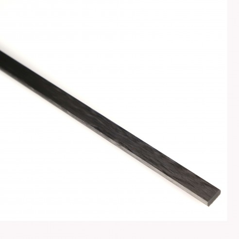 Fita de fibra de carbono com bordas arredondadas 10 x 4 mm (comprimento 1000 mm)