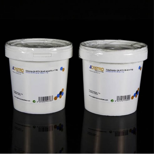 Silicone per stampi di curato per aggiunta ZA RTV 20-45 YELLOW Shore A20