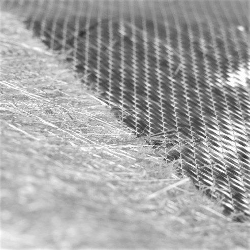 XM600/250 Combi Tapis de 600 g/m2 Biaxial E-Tissu de Verre (+45°/-45°) / Mat 250 g/m2, 127 cm de large