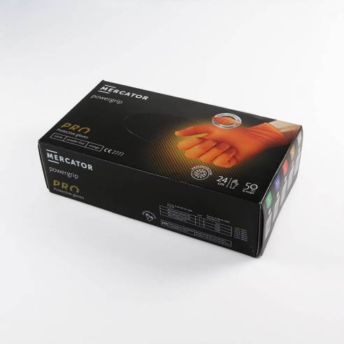 Luvas de borracha Nitrílica Power Grip (50 unidades) - preto