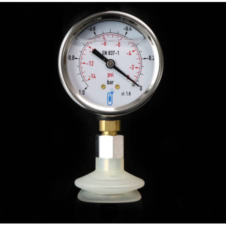 Vacuómetro 1/4M DIAM 63mm con ventosa de succión
