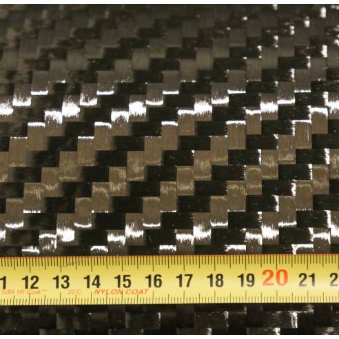 308 g/m² Carbon fabric 12K Twill 2x2 Stabilised with epoxy fixation, width 1 m (SPOT)