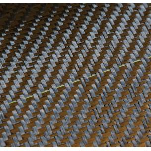 200 g/m2 Tejido CARBONO 3K SARGA 2x2 con hilo trazador verde (SPOT), ancho 127 cm