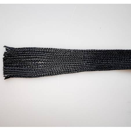 Trança plana de Aramida preta de 300 g/m2, largura 25 mm