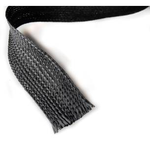Treccia piatta in Aramide Nera 300 g/m2, larghezza di 25 mm