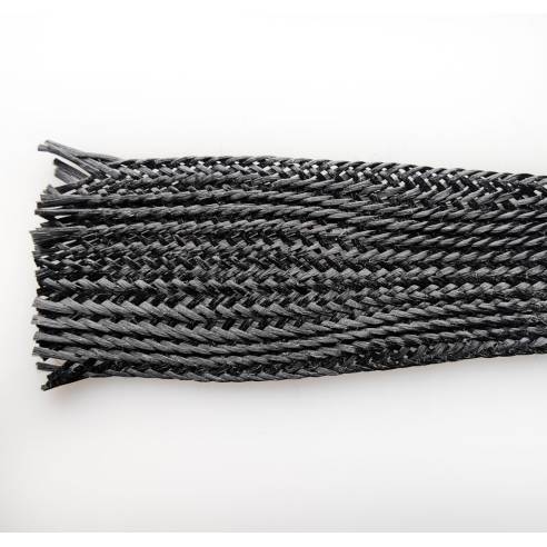 Cinta trenzada de Aramida negra de 300 g/m2, ancho de 25 mm