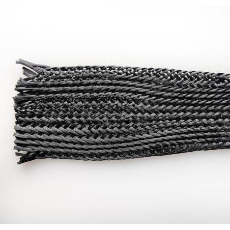 Treccia piatta in Aramide Nera 300 g/m2, larghezza di 25 mm