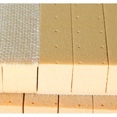 Schaum Divinycell PVC-H80 PFC ODC 35 mm / Perforierter mit einseitigen Schnitten