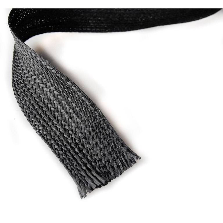 Tresse plate en Aramide Noire 300 g/m2, largeur 25 mm