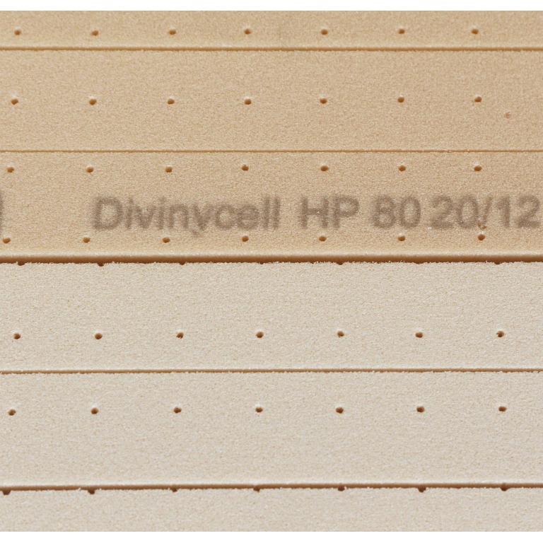 Mousse de PVC Divinycell H80 20 mm PFC ODC perforée et découpes unidirectionnelles
